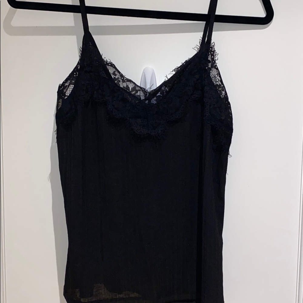 zara black lace cami
